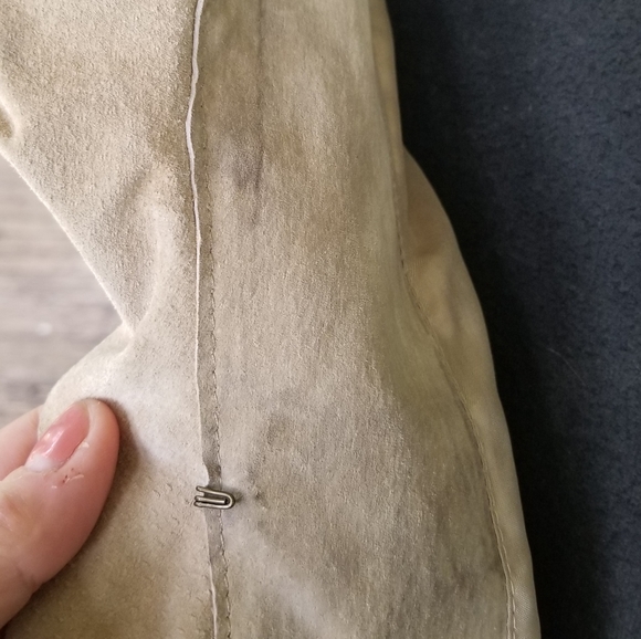 Chi by Falchi, XL size Boho distressed, stone-wash-style 100% suede jacket - Picture 10 of 11